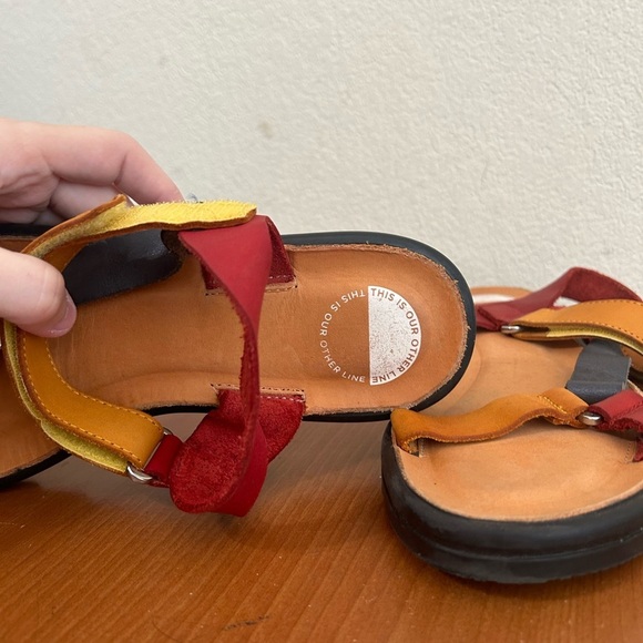 Intentionally Blank Transfer Sandal Red Multi Leather Strappy Women's Size 39 9 - Picture 7 of 11